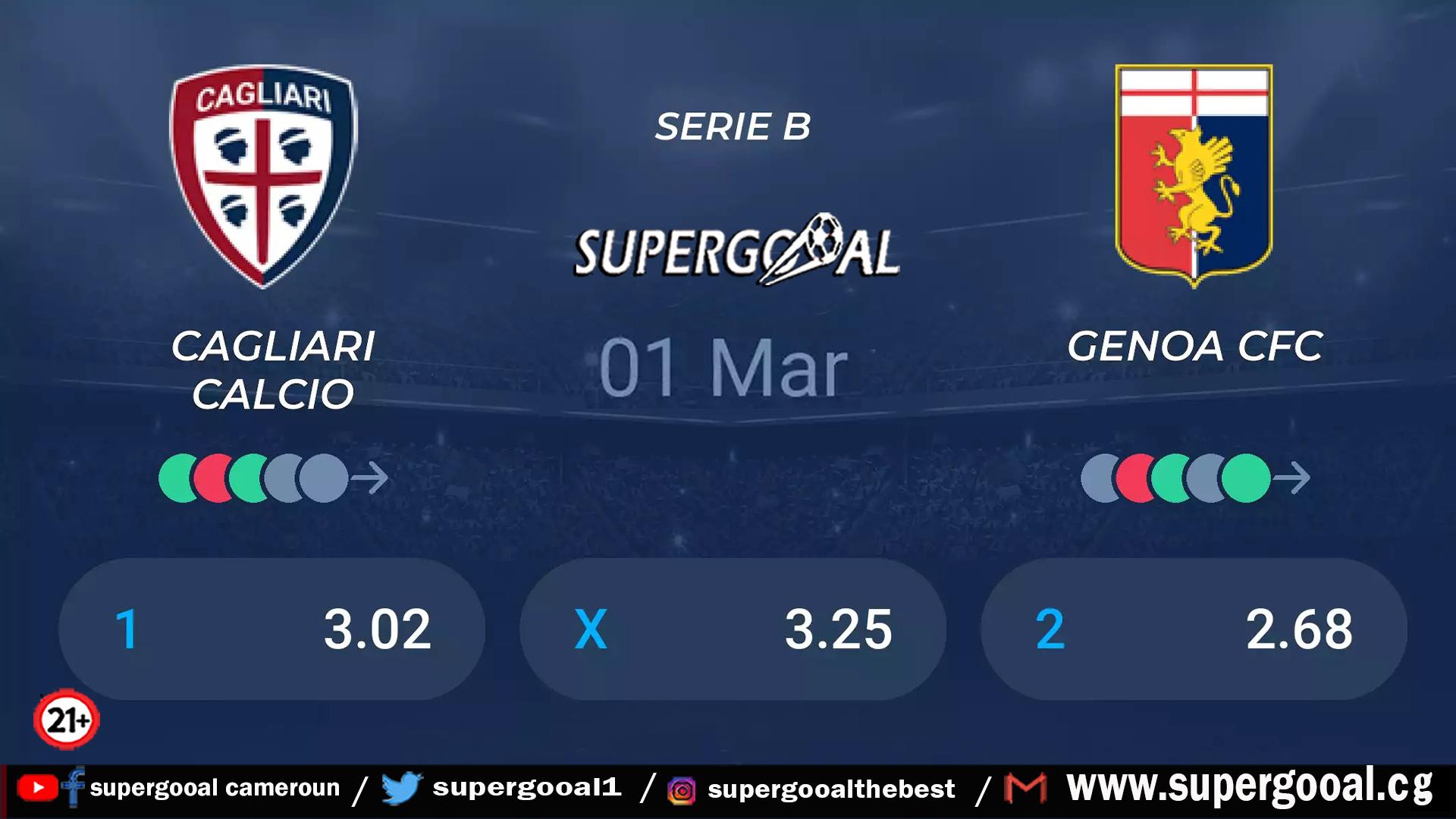 AS CAGLIARI CALCIO FAIT HONNEUR A GENOA CFC EN SERIE B | Supergooal Sport